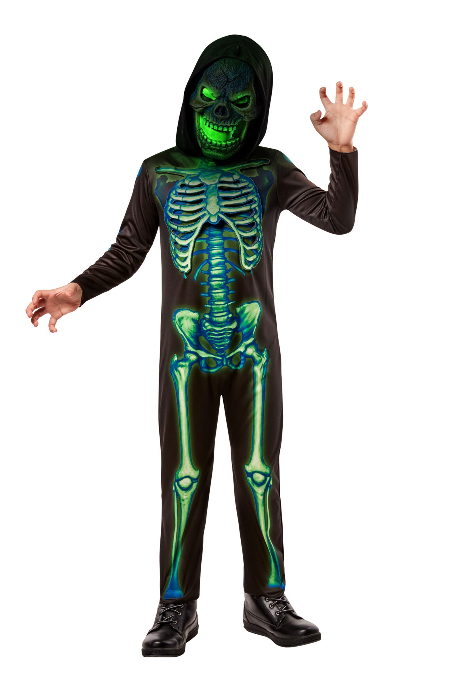 Neon Skeleton Light Up Kids Costume