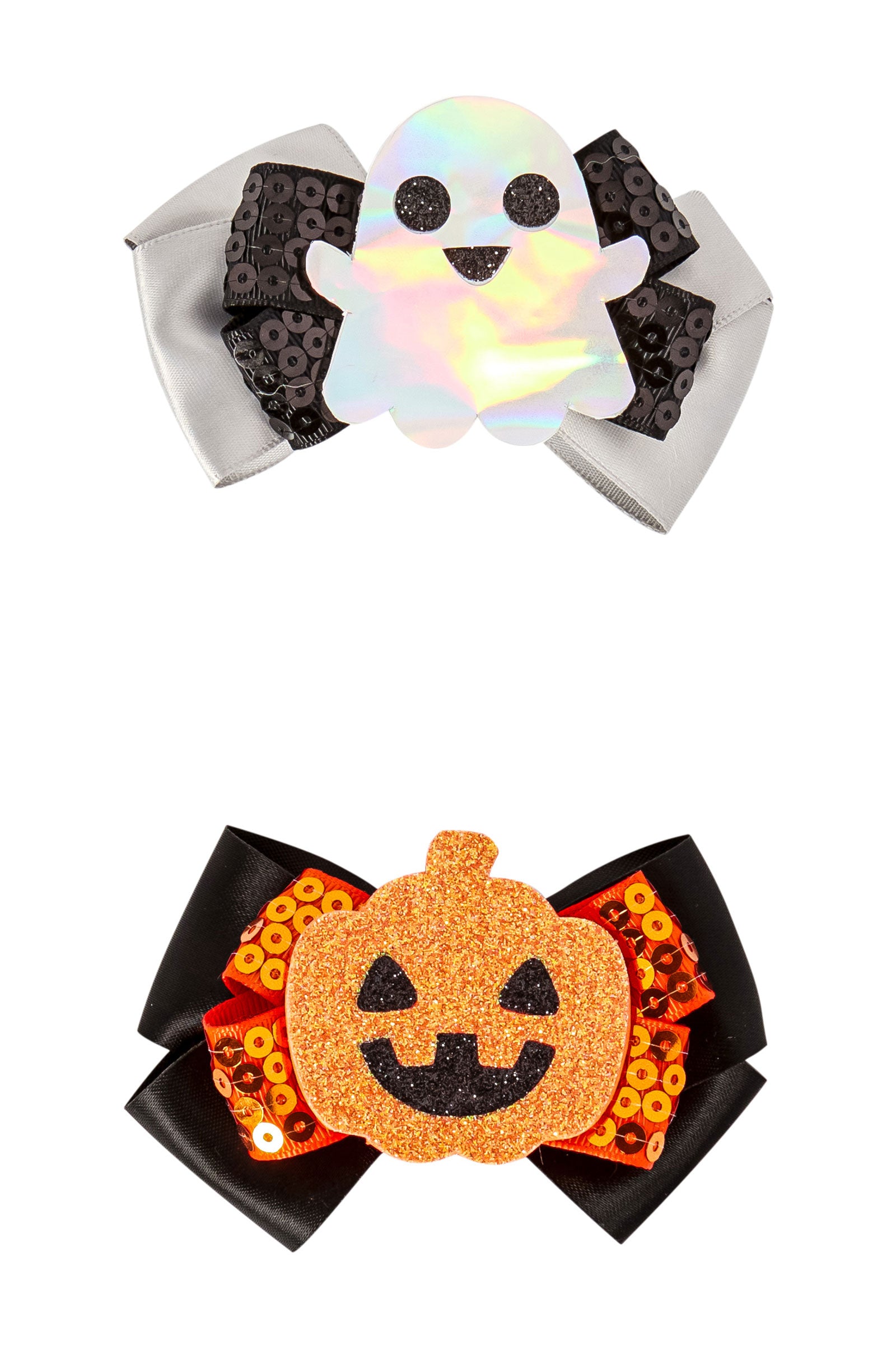 Jack O Lantern and Ghost Pet Collar Slide Set