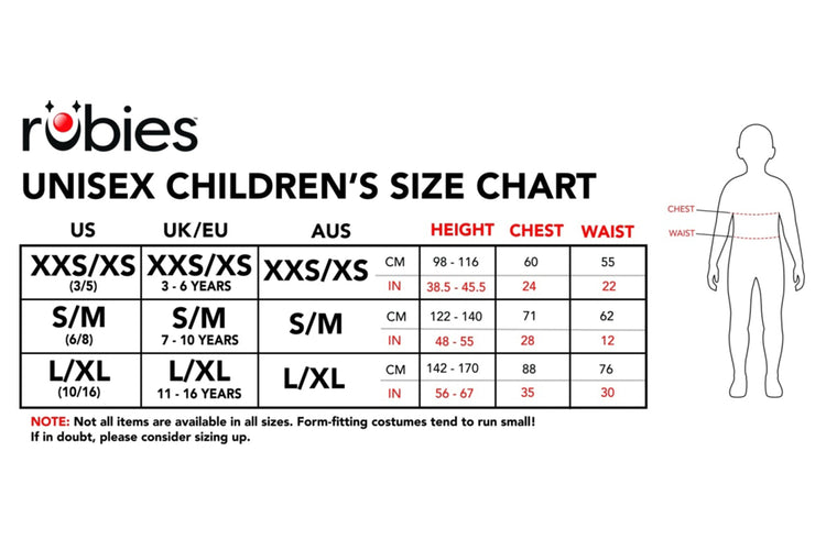 Size Charts Rubies II LLC.