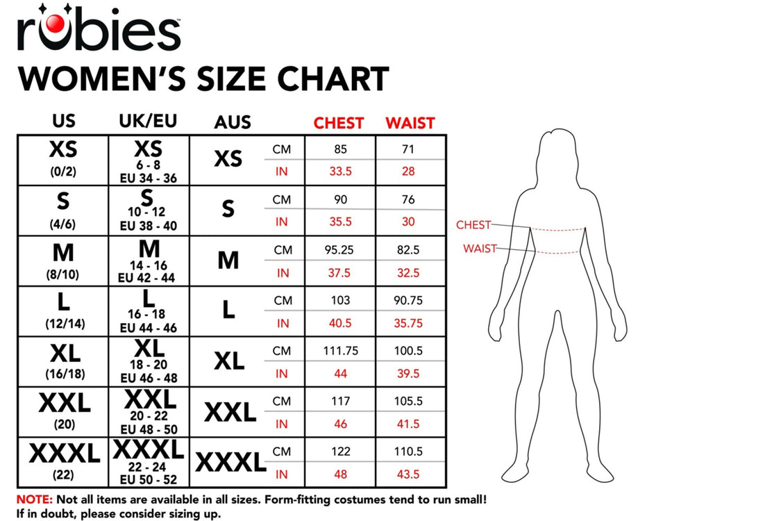 Size Charts Rubies II LLC.